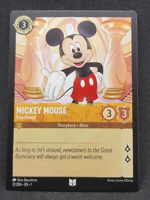 Disney Lorcana TCG Mickey Mouse True Friend 12/204 Uncommon NON