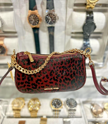 Michael Kors Carmela Leather Small Pouchette Chain Crossbody Bag