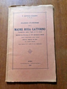 Elogio Funebre Della Madre Rosa Gottorino Fondatrice Delle Filie Di S Anna 1932 Ebay