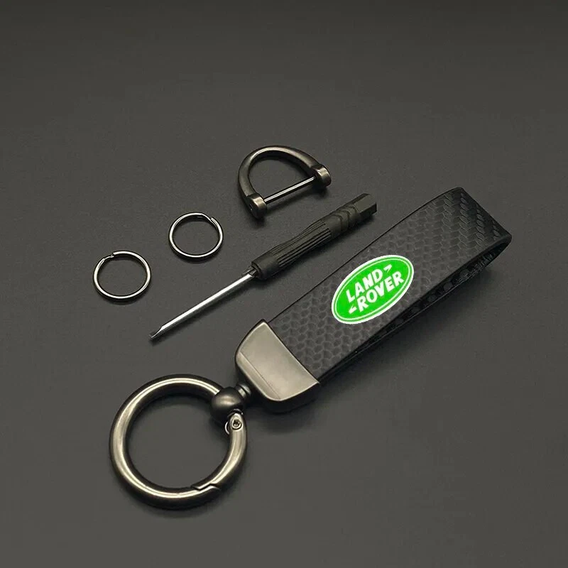 Ontto Custodia In Pelle Per Chiave Auto Land Rover E Jaguar - Portachiavi 5 Tasti Con Copertura Protettiva E Anello (Modelli Selezionati)