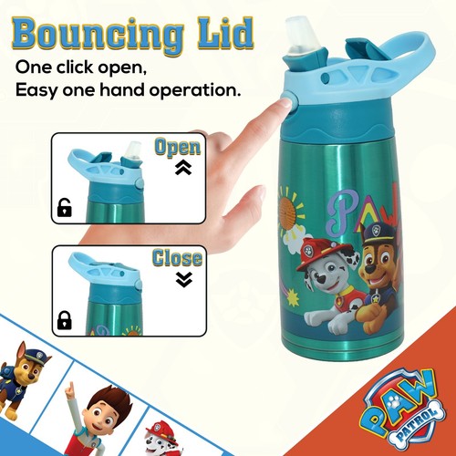 400ml Auslaufsicher Kinder Trink Warm Kalt Wasser Flaschen mit Griffen & Strohhalm Deckel - Bild 37 von 43