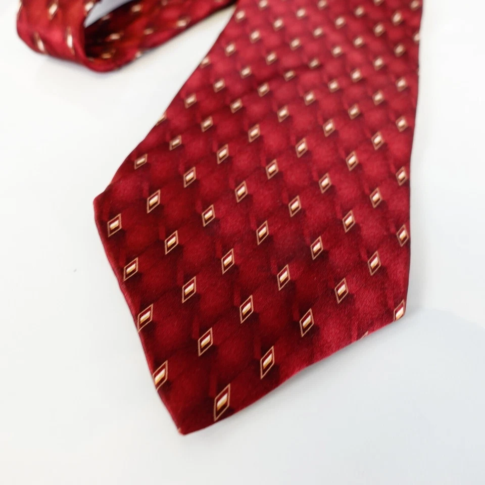 Corbata de cuello con flecha para hombre roja viva brillante traje sólido occidental rústico vino fresco AMPLIO Foto 4 de 4