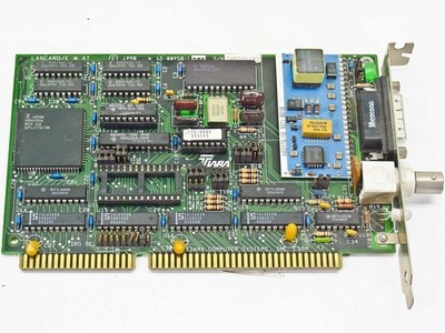 Tiara 15-00950-1 Lancard/E AT 16-Bit ISA Ethernet Network Card BNC AUI c.1990