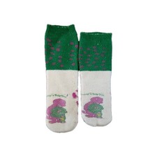 Vintage Barney Baby Bop Skid Proof Socks 1993 Toddler/Youth FREE SHIPPING