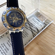 Swatch Scuba 200 "Sailor" 1996 SDK124, Raro, Nuovo, con cinturino in pelle