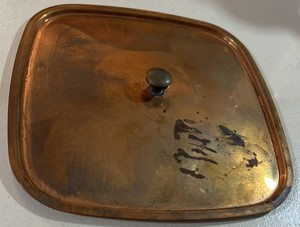 Culinox Swift Copper & Stainless Steel Square Lid ONLY w Brass Knob