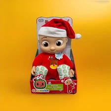 Cocomelon Musical Deck The Halls JJ with Santa Hat Festive Doll Activated Sounds