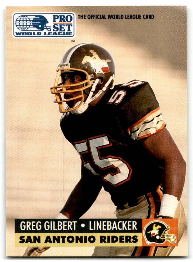 1991 Pro Set WLAF World Bowl Combo Greg Gilbert San Antonio Riders #32