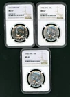 UNITED STATES 1965-1967 KENNEDY 40% SILVER HALF DOLLAR SMS SET ALL NGC MS 67