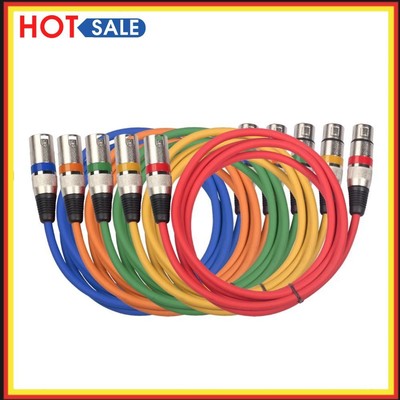 5pcs 3Pin XLR Cable Male to Female M/F Foil+Braided Shielded Audio Cable