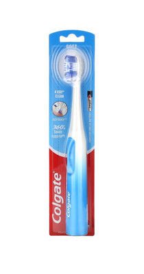 Colgate 360 Floss Tip Sonic Powered Battery Toothbrush SOFT 