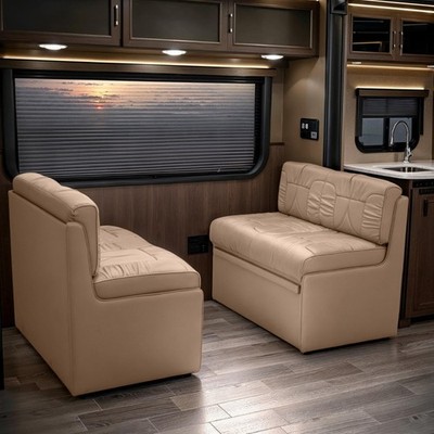 Qualitex De Leon RV Dinette w/ Storage, Ultimate Leather, Lt. Sand
