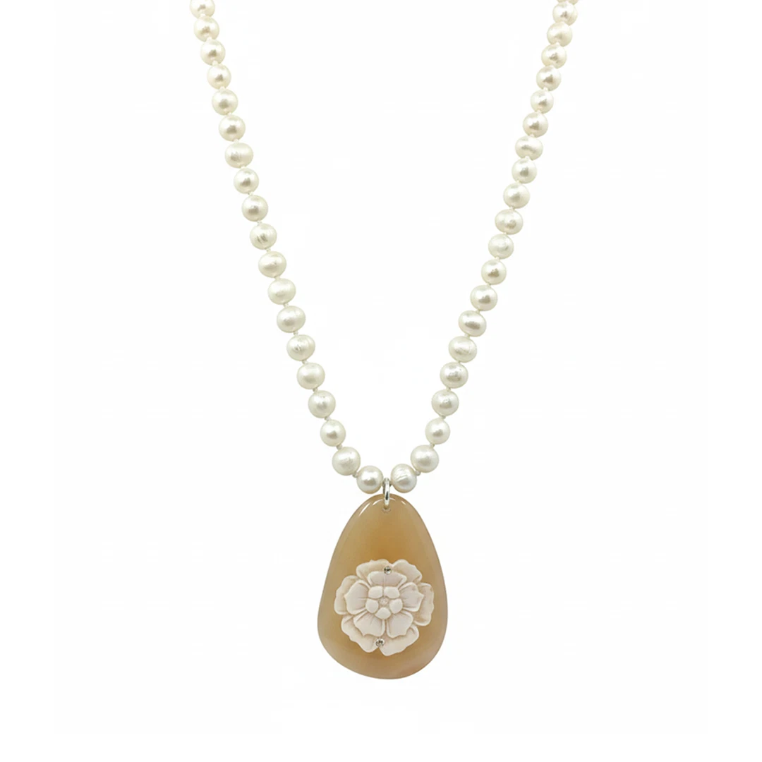Collana Di Perle Barocche Bianche Naturali Acqua Di Mare - 10-11 Mm, Lunghezza 18 Pollici