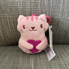 Animal Adventure Keychain Mini Plush Cat Valentine Clip BNWT 3.5”