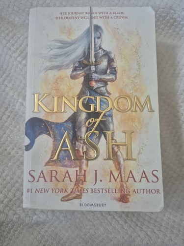 First Edition Kingdom of Ash by Sarah J. Maas Paperback (2018) White Cover OOP