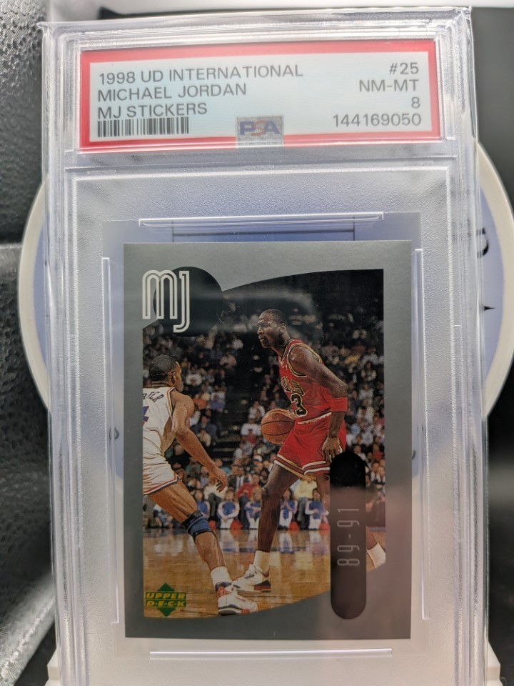 1998 Upper Deck International Michael Jordan! MJ Stickers 89-91! PSA 8! #25!
