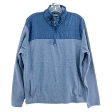 Eddie Bauer XL Men's Blue 1/4 Zip Mock Neck Pullover Sweater