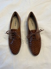 TROTTERS Lila Womens Brown Woven Lace Up Leather Oxford Shoes Sz 5.5