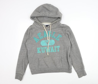 American Eagle Herren Hoodie Grau Logo M