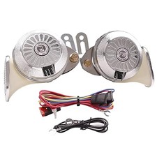 Car Horn Loud 3 Sound Customized Electric Horns Motorcycle Horn Chrome White