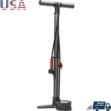 Bicycle Floor Pump Presta Schrader Dual Head 160 PSI Pressure Gauge Hand Pump US