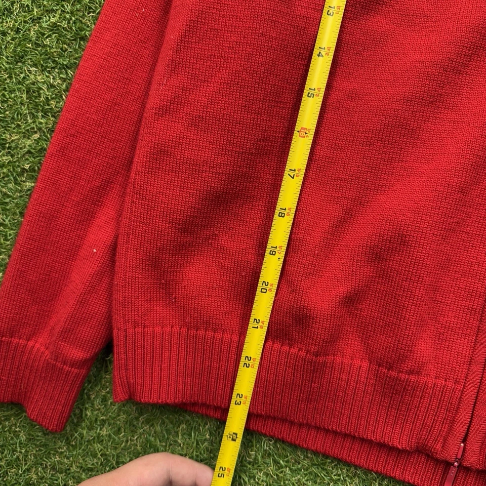 Vintage PENDLETON Merino Wool Sweater Womens Medium Red Full Zip Up Holidays - Image 4 of 4