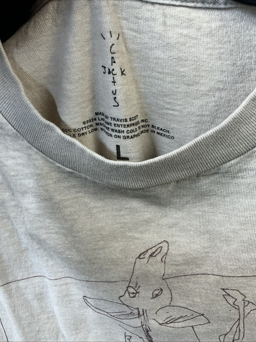 Travis Scott Cactus Jack Ralph Steadman Sketch Tee Size Large