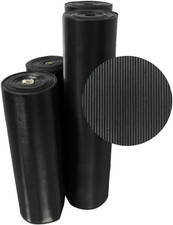 Fine Rib Corrugated Rubber Mats, 1/8" Thick X 4' X 4' Runners, Black