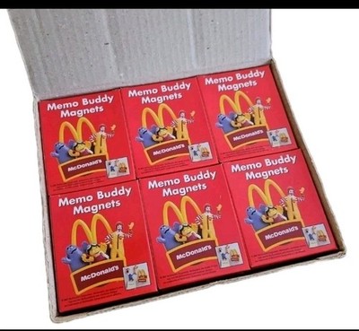 Lot Case of 24 Vtg McDonalds Memo Buddy Magnets Set Ronald Grimace Giftco NOS
