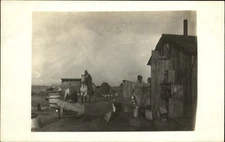 RPPC early Americana family farm pioneers horse outhouse milk can chickens photo