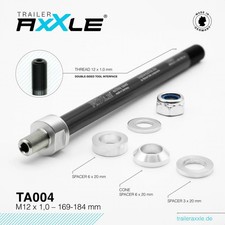 Radoxx Trailer AxXle TA004 Steckachse M12x1.0 169-184mm für Fahrradanhänger ...