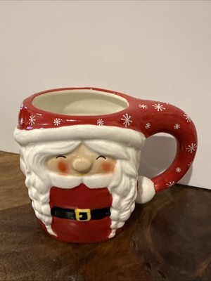 Williams Sonoma Figural Mrs. Santa Claus Mug 16 OZ NIB Stoneware Christmas