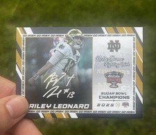 Riley Leonard Notre Dame Football Card 2025 Orange Bowl CFP Holo Auto