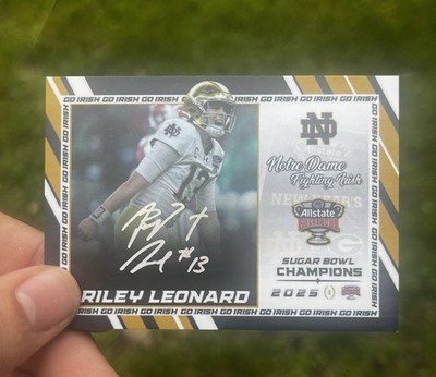 Riley Leonard Notre Dame Football Card 2025 Orange Bowl CFP Holo Auto