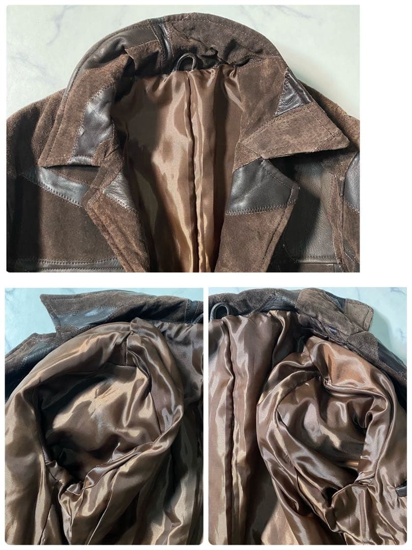 Tornado Mart Leather Patchwork Tailored Jacket M … - image 6