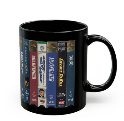 Vintage 007 James Bond VHS Mug 11oz Spy Movie Fan Cool Gift for Him