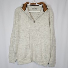 Hudson & Barrow Gentlemen’s Outfitters Sweater L Fisherman Knit Half Zip Cream