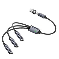 USB Splitter 1 in 3 Out Cable, USB Y Splitter 1 to 3 Female Charging Cable ...
