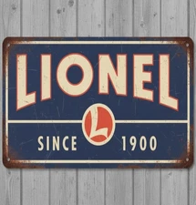 Lionel Since 1900 8 x 12 Novelty Metal Sign Shrink-wrapped Made In USA