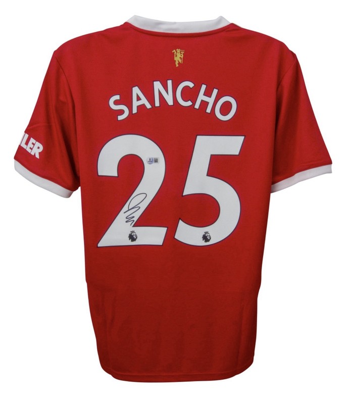 Jason Sancho Manchester United Autographed Signed Jersey Beckett COA