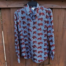 J. Crew Collection Silk Tiger Button Up Shirt Women s Size 2