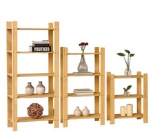 3,4 & 5 Tier Solid Natural Wooden Storage Shelf Garage Shelving Book Rack Unit
