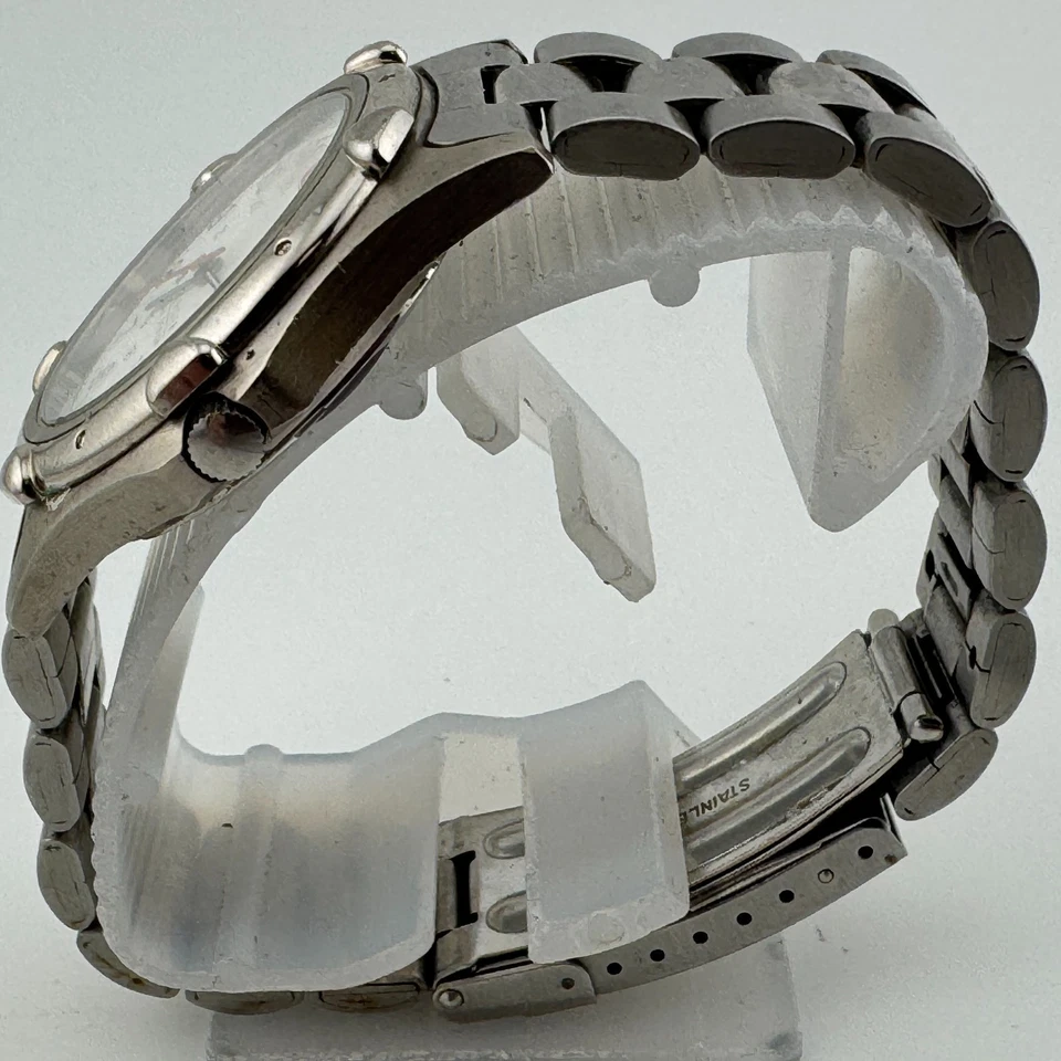 Швейцарские мужские аналоговые кварцевые часы Wenger дизайн SAK 100 м серебро ~ на запчасти ремонт - Изображение 4 из 4