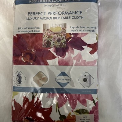 Living Quarters Oblong 60x102 Cloth Microfiber Tablecloth Veranda Floral New