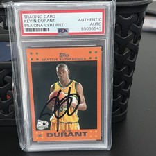 KEVIN DURANT signed autographed 2007-08 ORANGE TOPPS ROOKIE CARD w/ COA PSA SLAB. rookie card picture