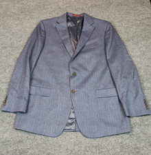 Hart Schaffner Marx Suit Jacket Blazer 46L Blue Sport Coat USA Herringbone