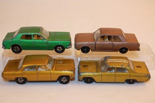 Four Matchbox 1960's Vintage Cars OPEL DIPLOMAT / FORD CORTINA / ZODIAC MK IV