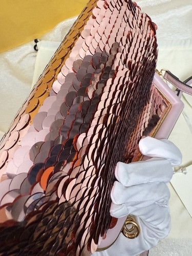 New Fendi First Shoulder Sequin Bag in Pink - Picture 15 of 16