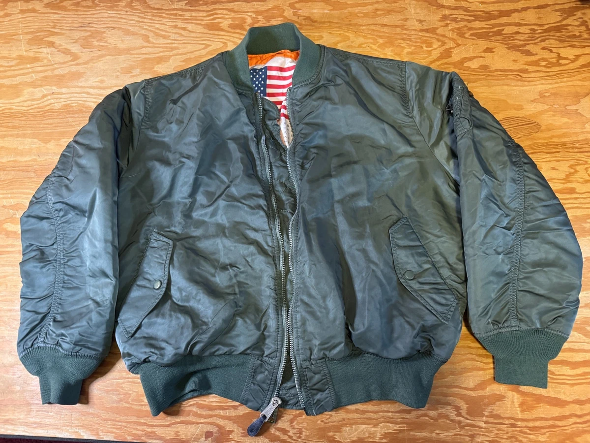 VTG Alpha Industries MA-1 Blood Chit Flight Jacket Men's XL