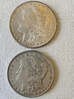 1889 & 1891 Morgan Silver Dollars, 1891 has very nice patina.